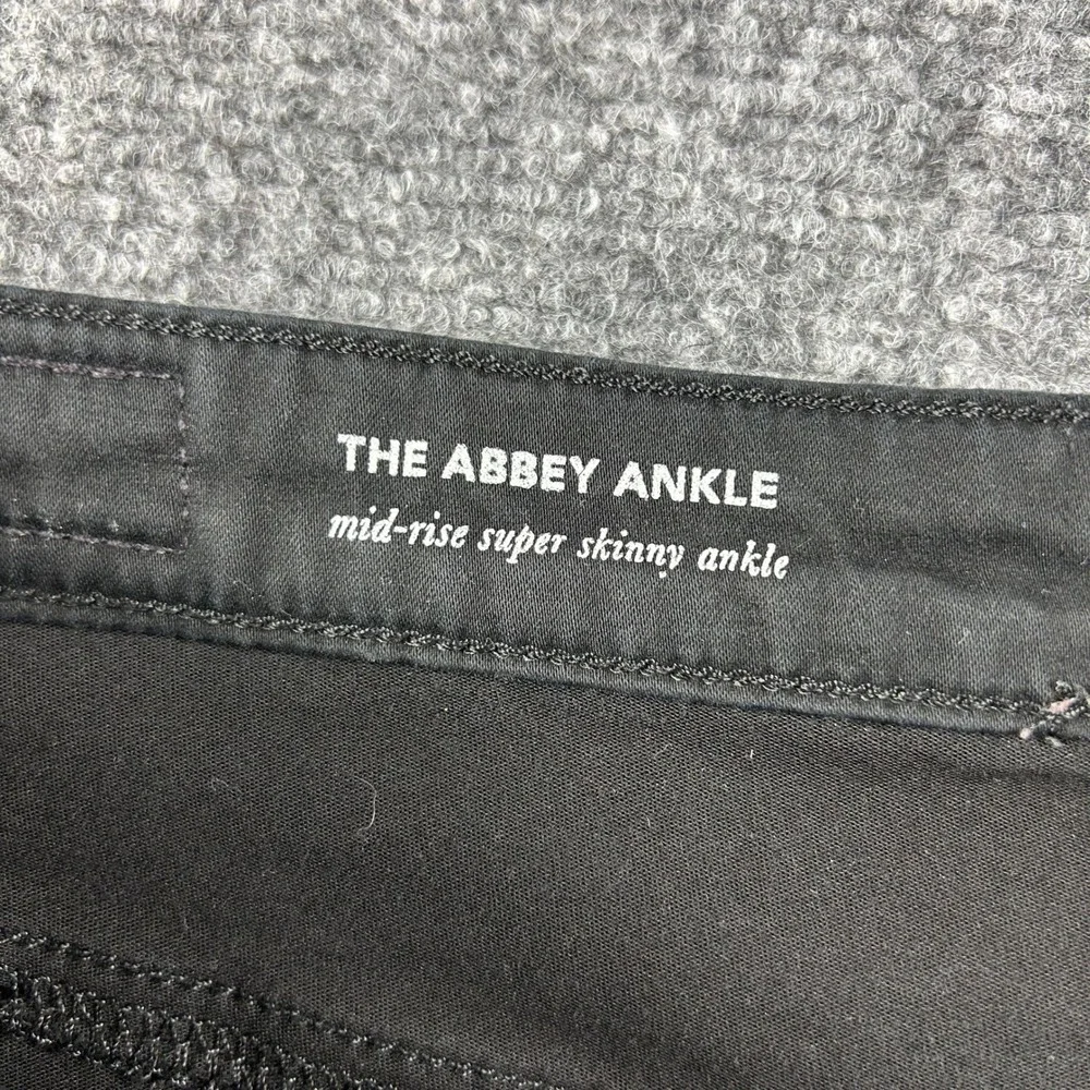 AG Adriano Goldschmied The Abbey Ankle Jeans Womens 27R Black Super Skinny Raw‎